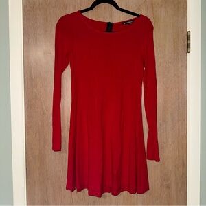 Express Red Long Sleeve Dress - Size S